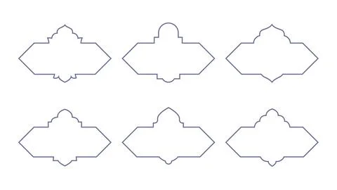 Minimalist line simple frames. Elegant arabic style vintage designs for Illustrazione stock