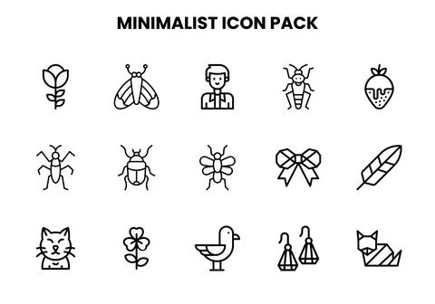 Minimalist Line UI Icons Pack Stock Illustration