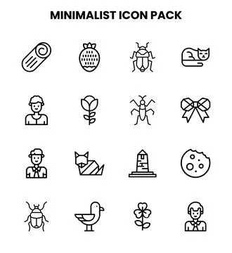 Minimalist Line Vector Icons Pack Stock Illustration