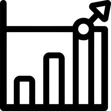 Minimalist Linear Bar Chart Icon Representing Business Growth and Financial.. Stock Illustration