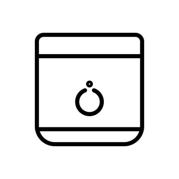 Minimalist Linear Icon of a Simple Circular Ring on a Square Background 스톡 일러스트