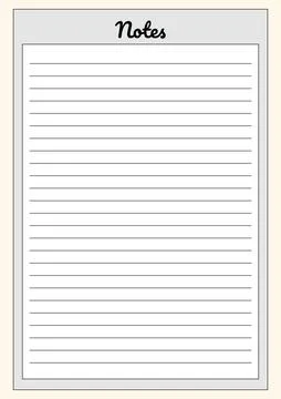 Minimalist Lined Notes Page for Writing and Journaling Stock Illustration