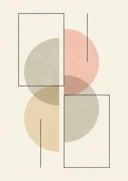 Minimalist lines and abstract elements poster. Stock-Illustration