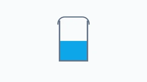 Minimalist liquid fill level animation in abstract container graphic concept Stock Footage 336880225