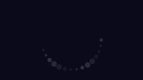 Minimalist loading animation composed of a simple arc of rotating circles Video stock 335117373
