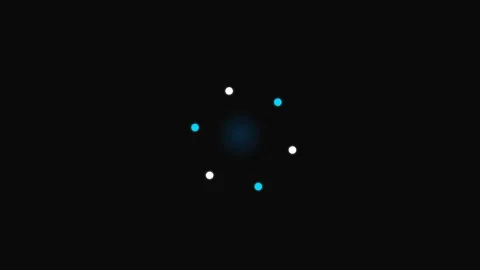 Minimalist loading animation featuring a rotating circle of colored dots Stock Footage 339617203