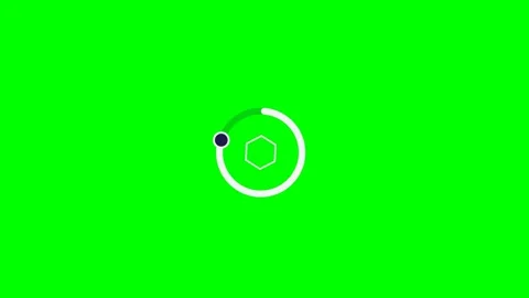 Minimalist loading animation featuring a white hexagon and circular progress Stock Footage 340903007