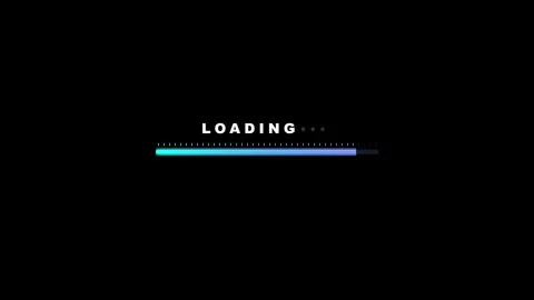 Minimalist loading bar animation with gradient progress indicator on black .. Vidéo 344851883