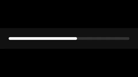 Minimalist Loading Bar Animation Loop Against Black Background Featuring Sm.. Stock Footage 346432198
