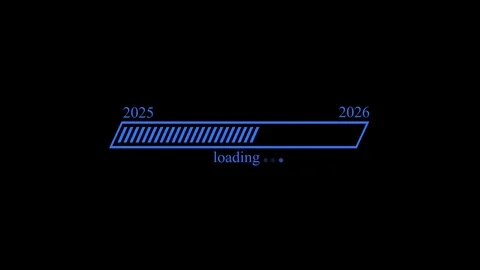 Minimalist Loading Bar Progress from 2025 to 2026, Sleek Loading Bar Animat.. Video stock 309965643