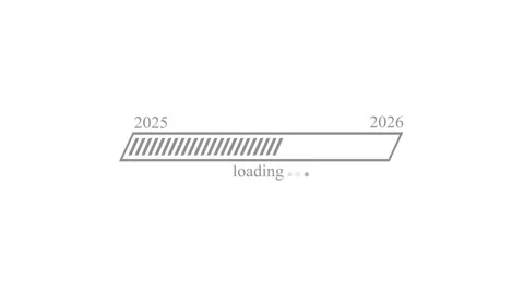 Minimalist Loading Bar Progress from 2025 to 2026, Sleek Loading Bar Animat.. Stock Footage 309965653