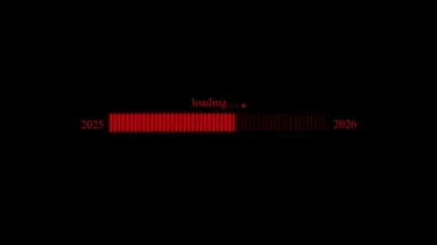 Minimalist Loading Bar Transition from 2025 to 2026, Smooth Waiting Progres.. Video stock 309965774
