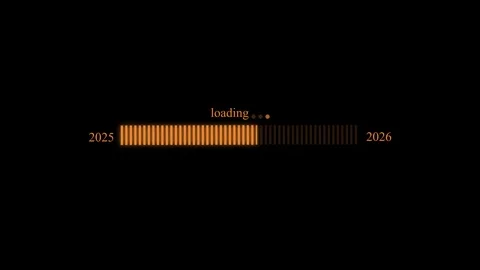 Minimalist Loading Bar Transition from 2025 to 2026, Smooth Waiting Progres.. Stock Footage 309965783