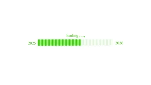 Minimalist Loading Bar Transition from 2025 to 2026, Smooth Waiting Progres.. Stock Footage 309965793