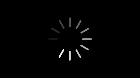 Minimalist Loading Buffer Icon Animation on Black Background - 4K Loop Video stock 344284158
