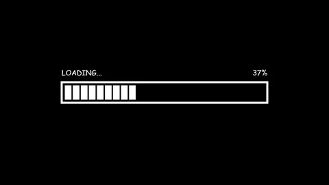 Minimalist Loading Progress Bar with 37 Percent Status on Black Background Stock Footage 342319975