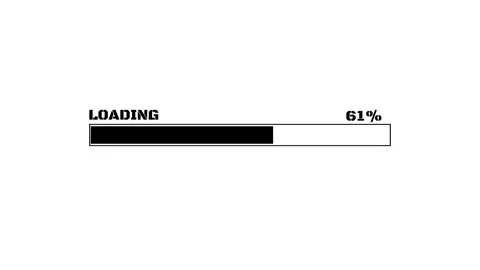 Minimalist loading progress bar animation with percentage counter on white .. Video stock 334645003