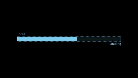 Minimalist loading progress bar percentage bar and status text animation, S.. Stock Footage 340387886
