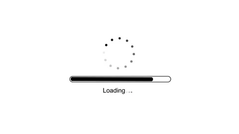 Minimalist Loading Screen with Progress Bar and Circular Animation,  Stock Footage 303196578