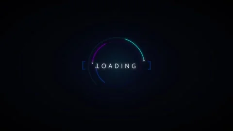 Minimalist loading spinner animation with neon circular progress bar on dar.. Stock Footage 337561583