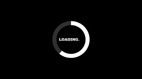Minimalist loading spinner animation with progress circle on black backgrou.. Vidéo 334645013