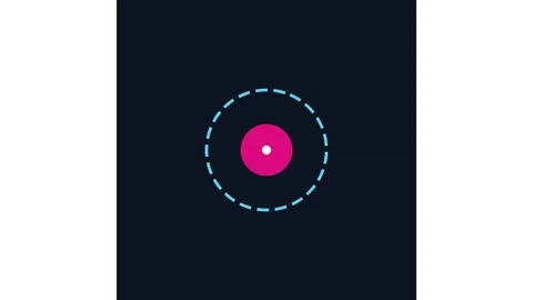 Minimalist loading spinner animation with pulsing center point and dashed Stock Footage 338189067
