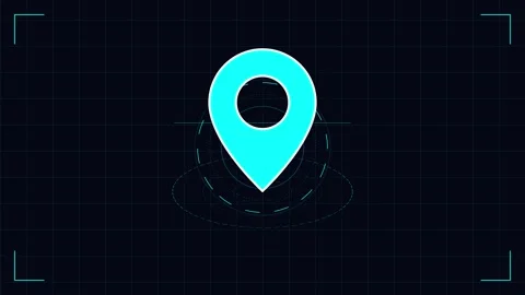Minimalist Localization Mark Icon Animation on Black Background Stock Footage 345464745