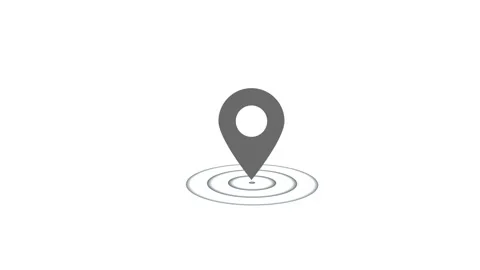 Minimalist location pin icon with shadow Stock Footage 333782245