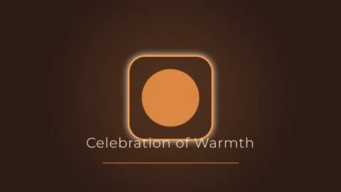 Minimalist logo design for celebration of warmth on a burnt orange and brow.. Stock Footage 337501368