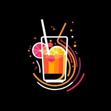 Minimalist logo of drink Stock Illustration