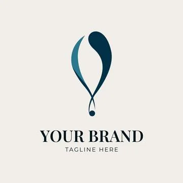 Minimalist logo featuring a subtle air balloon concept. Stock Illustration