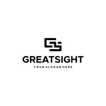 Minimalist logo initial GS GREATSIGHT logo design Stock Illustration