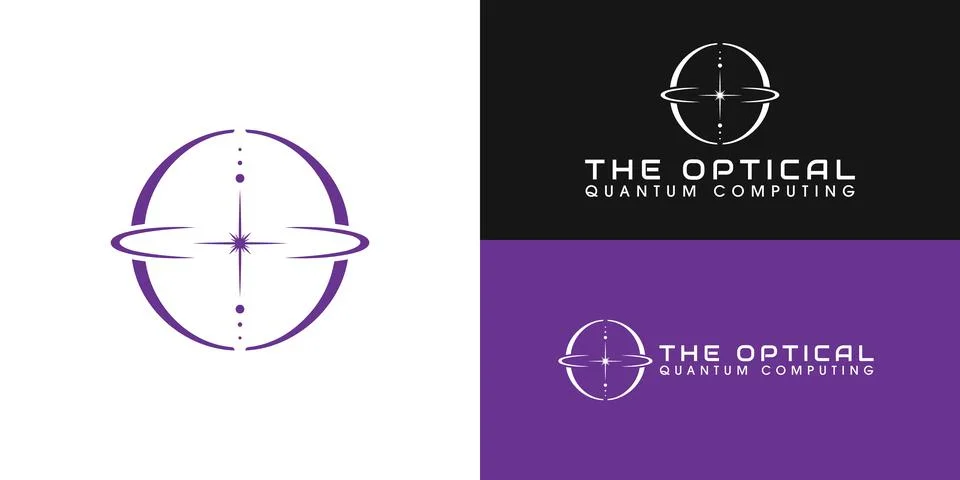A minimalist logo for optical quantum computing 스톡 일러스트