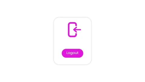 Minimalist logout icon with mouse click animation isolated on white background Stock Footage 342583282