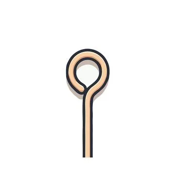 Minimalist looped design element against clean backdrop creates elegant vis.. Illustrazione stock