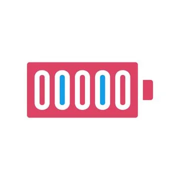 Minimalist Low Battery Indicator Notification Illustrazione stock