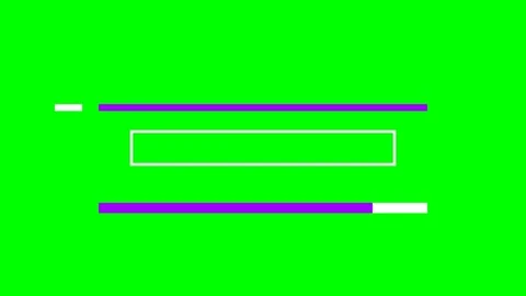 Minimalist lower third graphic with purple lines on a vibrant green screen Stock Footage 341820737