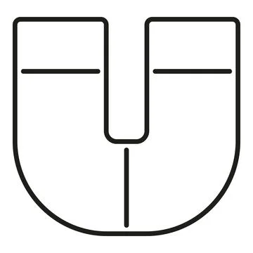 Minimalist magnet u shape line art icon Stock Illustration