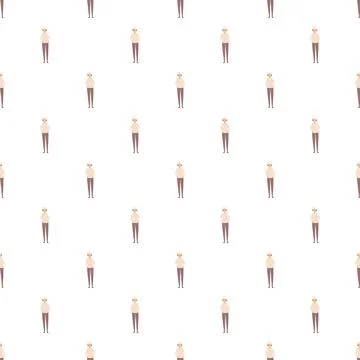 Minimalist man cartoon characters repeating seamless pattern Stock Illustration
