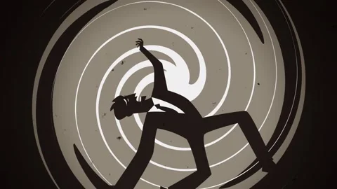 Minimalist man falling through vortex Stock Footage 317525886
