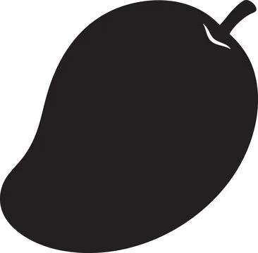 Minimalist Mango Fruit Silhouette Icon Stock Illustration
