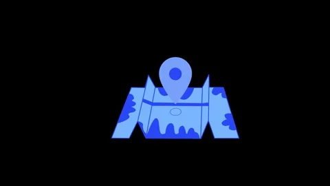 Minimalist Map with Location Pin Animation Vidéo 318098867