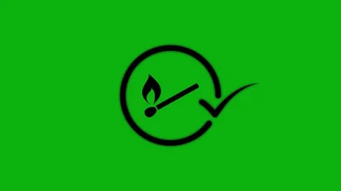 Minimalist matchstick ignition icon animation with checkmark symbol appeari.. Stock Footage 344855165