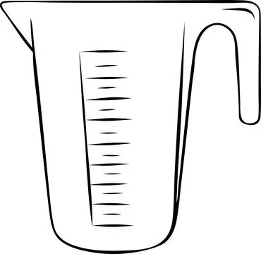Minimalist measuring cup vector illustration with hand-drawn lines. cooking.. Stockillustratie