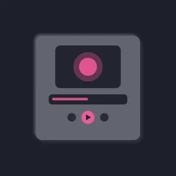 Minimalist media player interface with pink controls Stock Illustration