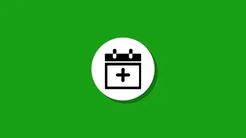 Minimalist medical calendar icon animation with plus symbol on green screen.. Stock Footage 327762853