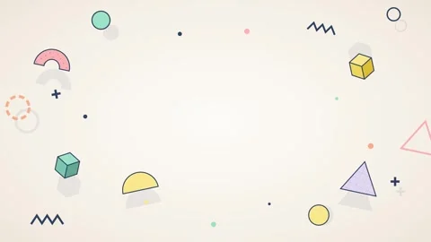 Minimalist memphis style abstract motion background, with floating geometri.. Stock-Footage 344857962