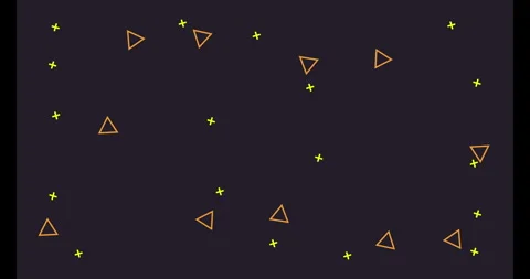 Minimalist memphis style motion background, with floating geometric shapes Video stock 347301493