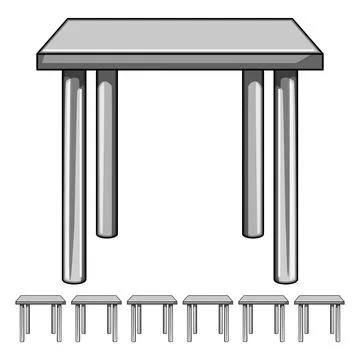 Minimalist metal table cartoon vector graphic Stockillustratie