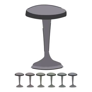 Minimalist metal table vector cartoon graphic Stock Illustration